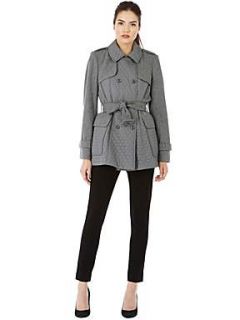 Warehouse Melton contrast quilted coat Dark Grey   