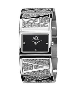 Armani Exchange Pave Detail Black Dial Watch  Dillards 