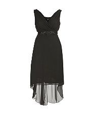 Black (Black) Lovedrobe Black Wrap Sequin Waist Maxi Dress  269262701 
