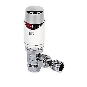 Drayton TRV4 White & Chrome TRV 15mm Angled  Screwfix