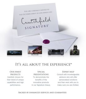 You are invited to the October debut of our new site, Crutchfield 