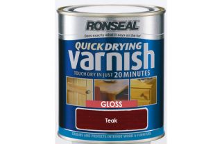 Ronseal Quick Drying Varnish Gloss   Teak   750ml from Homebase.co.uk 