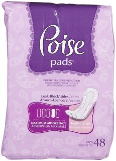 Poise Maximum Absorbancy Pads, 48 ct   