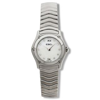 Ebel Womens Diamond Classic Wave Mini Watch in Stainless Steel 