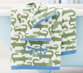 Alligator Jaquard Towels  Pottery Barn Kids