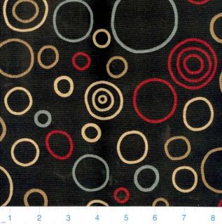 Premier Prints Circles Red/Khaki   Discount Designer Fabric   Fabric 
