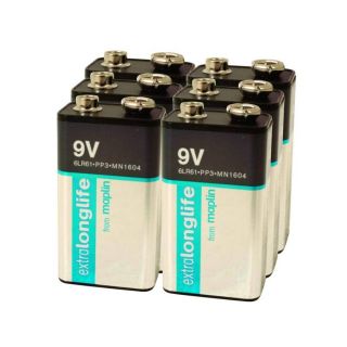 Extra Long Life Alkaline 9V 6 Pack  Alkaline Batteries  Maplin 