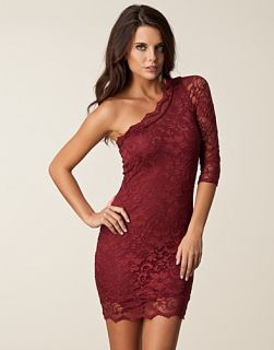 Lace Dress One Shoulder   John Zack   Wine red   Party dresses 
