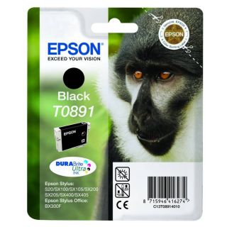 Epson T0891 Black Ink Cartridge (Monkey)  Printer Ink for Epson 