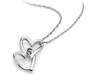Double Heart Pendant in Sterling Silver  Blue Nile