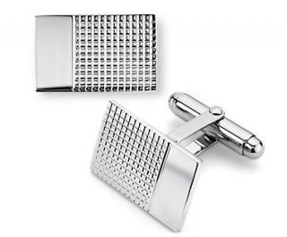Grid Cuff Links in Sterling Silver  Blue Nile