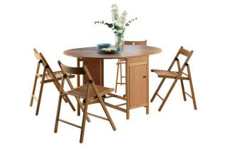 Butterfly Set Oval Dining Table and 4 Chairs   Oak. from Homebase.co 