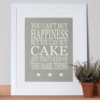 you cant buy happiness… cake print by green & co 