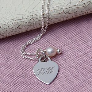 Personalised Tiny Silver Heart Charm Necklace   charms & charm 