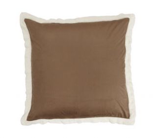 Floor Pillow, Natural Suede with Sherpa Trim