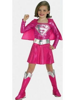 Girls Pink Supergirl Fancy Dress Costume Littlewoods