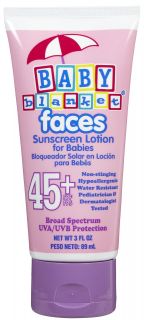 Baby Blanket Faces Sunblock Lotion   SPF 45+   3 oz   