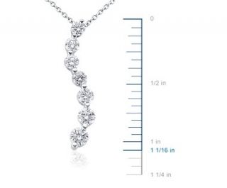 Journey Diamond Pendant in 18k White Gold (1 ct. tw.)  Blue Nile