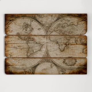 Wood Wall Map  World Market