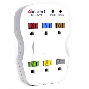 Inland 03262 SurgeGuard 6 Outlet 420 Joules Grounded Wallmount Surge 