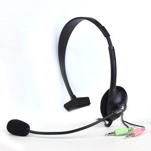 Genius HS 110S Single Ear Stereo Headset w/Boom Microphone & Genius HS 