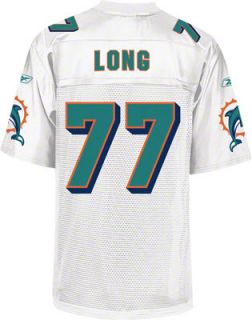 Jake Long Jersey Reebok White Replica #77 Miami Dolphins Jersey 