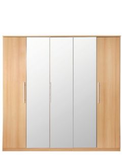 New Prague 5 door Mirrored Wardrobe (optional assembly service 