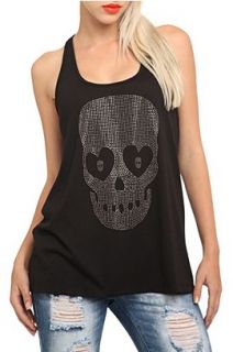 Teenage Runaway Silver Stud Skull Tank Top   701139