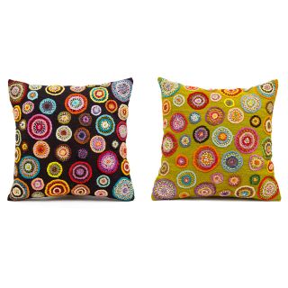 HAND EMBROIDERED PILLOWS  embroidered pillow, stitched, colorful 