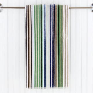 Blue/Green Striped Bath Towel  World Market