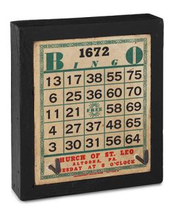 BINGO WALL HOOK  Vintage Authentic Bingo Cards Wooden Hooks   Useful 