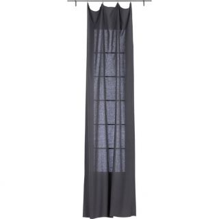 French Belgian dark grey linen panel in curtain panels  CB2