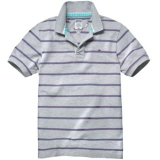 Hilfiger Denim Light Grey Stripe Pilot Cotton Polo Shirt