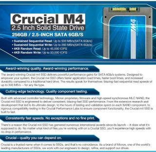 Crucial m4 256GB SATA 6Gb/s 2.5 Solid State Drive Product Details