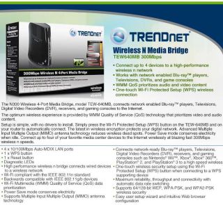 Buy the TRENDnet TEW640MB Wireless N Media Bridge .ca