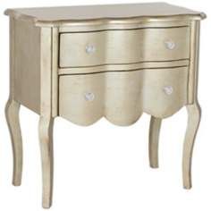 Penelope Silver Finish French Style 2 Drawer Chest