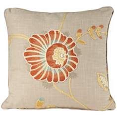Bella Collection 18 Square Embroidered Decorative Pillow