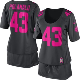 Womens Nike Pittsburgh Steelers Troy Polamalu Breast Cancer Awareness 