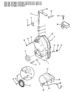 Onan Short block Gearcase, ignition control, alternator and regulator 