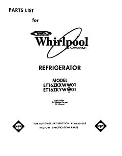 Model # ET16ZKXWW01 Whirlpool Refrigerators   Shelf (54 parts)
