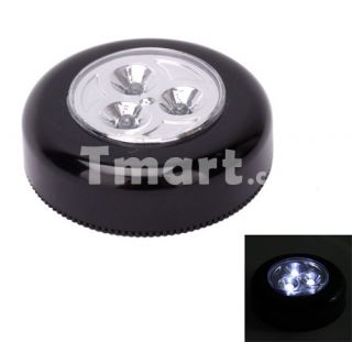 LED Mini Cordless Stick Tap Touch Night Light Black (3*AAA)   Tmart 