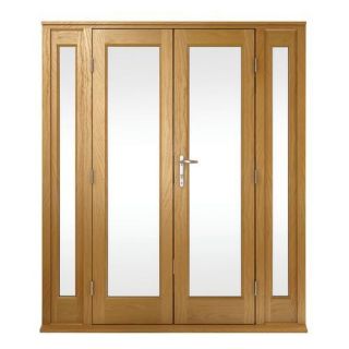 Hampton French Doors with 2 Side Lights   Oak Veneer French Doors 
