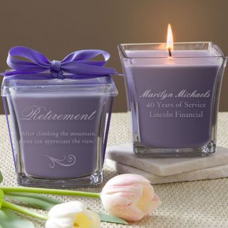 11556   Happy Retirement© Personalized Scented Spa Candle   Lavender 