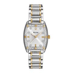 Ladies Bulova Diamond Accent Two Tone Stainless Steel Watch with 