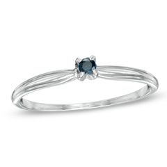 Enhanced Blue Diamond Accent Solitaire Ring in 14K White Gold   Zales