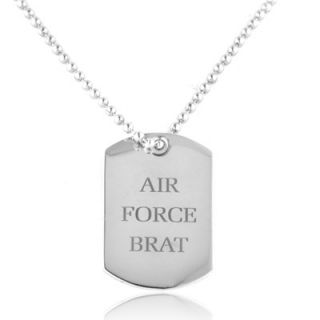 Childs AIR FORCE BRAT Dog Tag Pendant in Stainless Steel   View All 