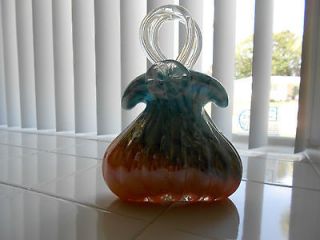 Murano Art Glass Multi Color Purse/Vase Hand Blown Glass