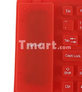 85 Keys Flexible Computer Keyboard Red   Tmart