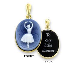 Ballerina Agate Cameo Charm in 14K Gold (4 Lines)   Zales