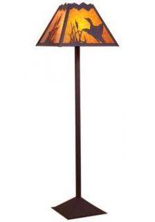 Mountain with Loon Mica Shade Floor Lamp